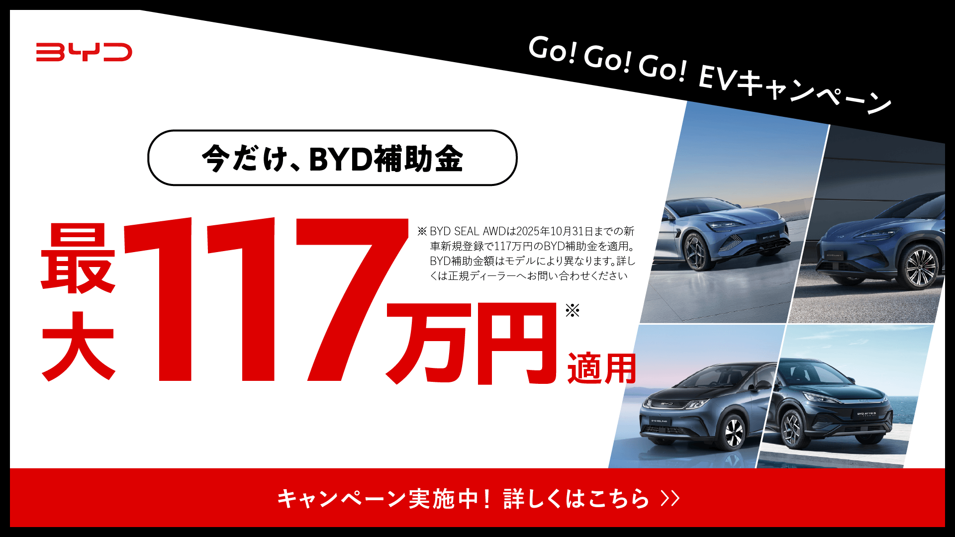 Go!Go!Go!EVキャンペーン②BYD補助金